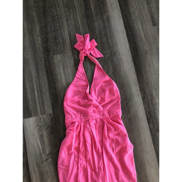 CY Hot Pink Sexy Island Halter Dress New V-Neck - Picture 4 of 4